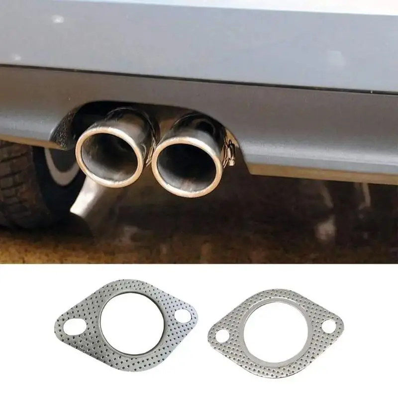 New Car Exhaust Downpipe Flange Gasket 2.0/2.16/2.36/2.5/2.75/3.0 Inch Exhaust Pipe Tube Gasket Universal Two Holes