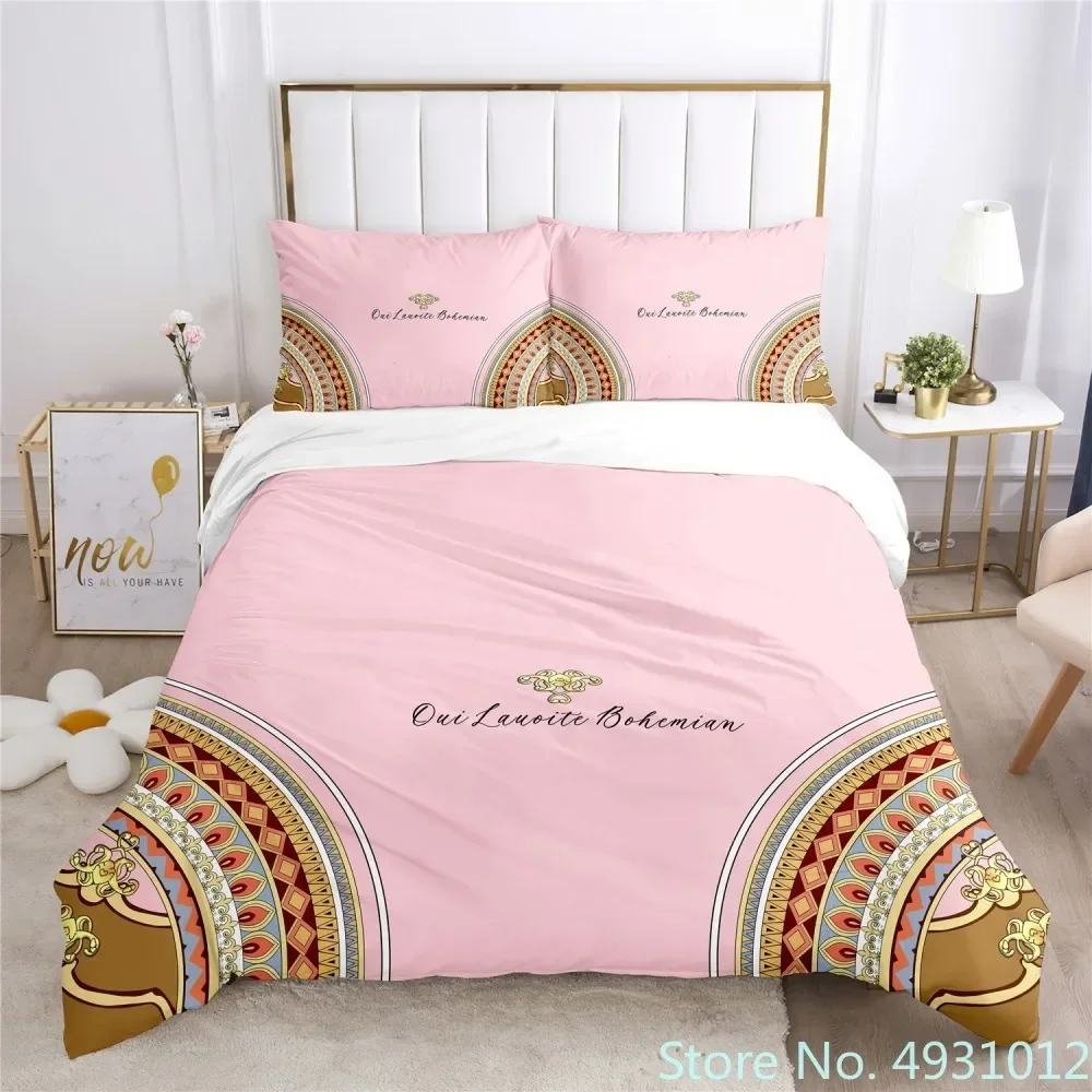 Cozy Bedding Set with Light Luxury Pink 3D Print Duvet Cover for Child Kids Teens Adult Home Textile Quilt Cover image 3