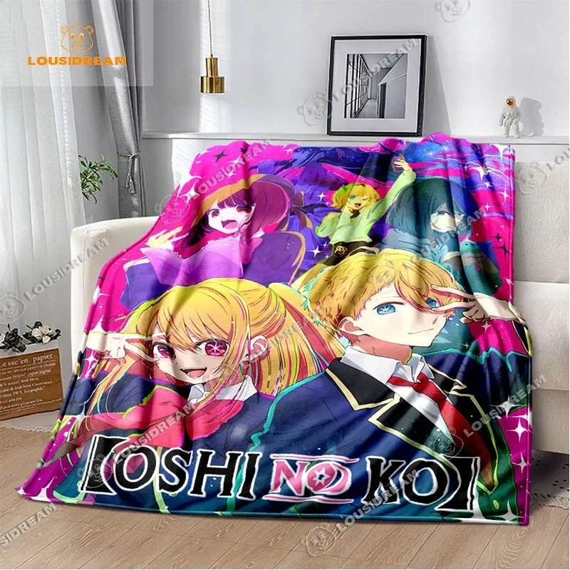 Oshi No Ko Anime Throw Blanket Kawaii Girl Aquamarine Hoshino Soft Flannel Thin Blankets for Bed Sofa Cover Bedspread Home Decor