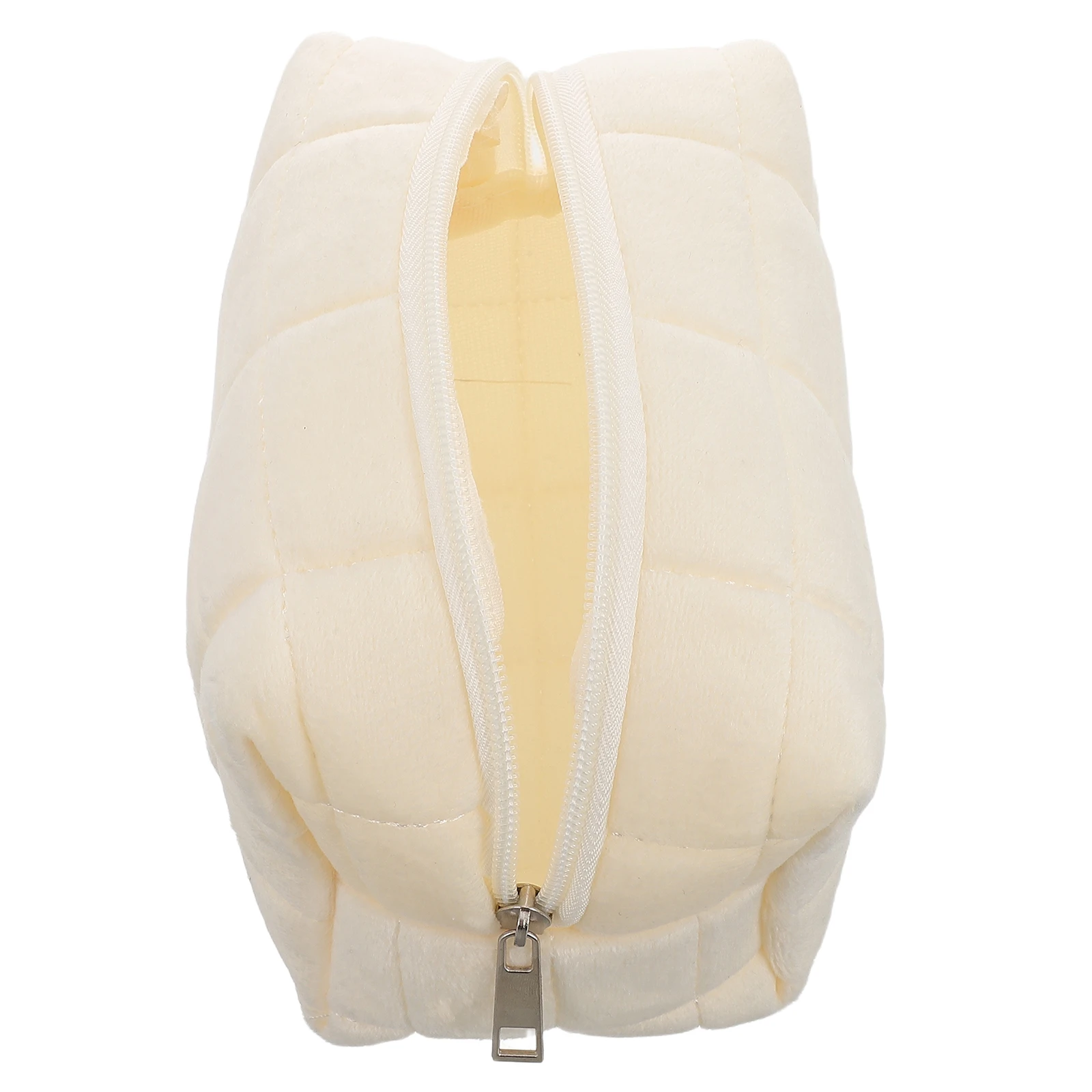 

Large Capacity Beige Pillow Shaped Makeup Organizer For Women Girls Travel Toiletry Bag Stationery Pencil Brush
