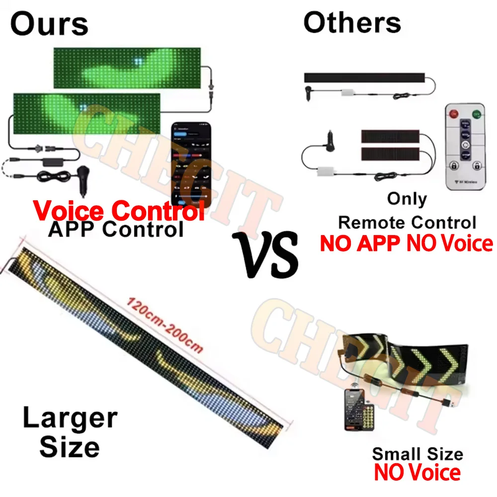 2M AI صوت شاحنة سيارة الشيطان العين التمرير الإعلان LED تسجيل Led عيون لتقوم بها بنفسك نمط نص مخصص عرض قابل للبرمجة للشاحنة