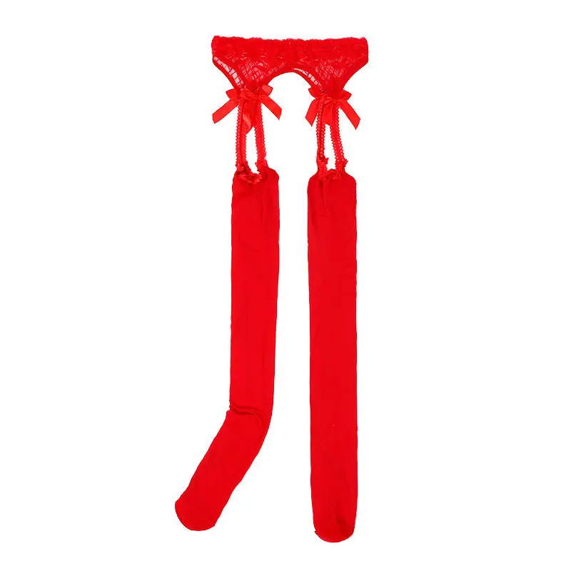 جوارب مثيرة بحمالات من الدانتيل قطعة واحدة بأربعة جوانب جوارب صيفية سوداء مجوفة مفتوحة المنشعب لا حاجة لخلع جوارب الساق العارية #5