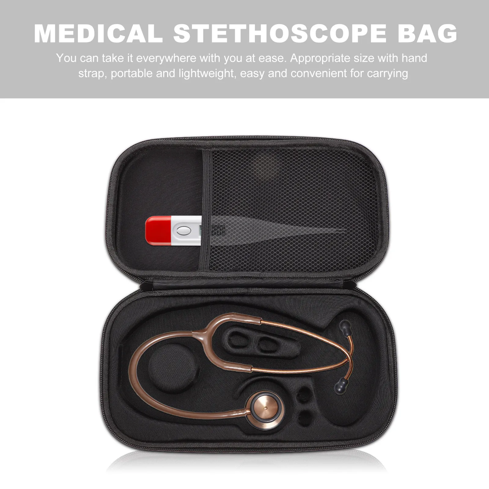 1Pcs Exquisite Eva Stethoscope Carrying Pouch Shockproof Scratch Resistant Stethoscope Organizer Bag for Professionals