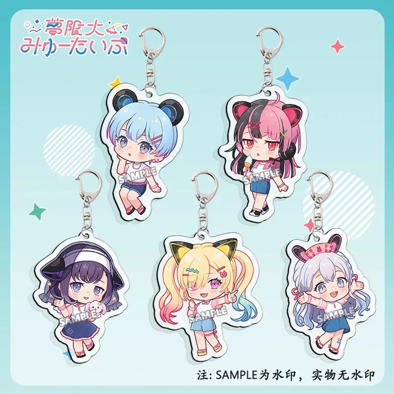 BanG Dream! Mugendai MewType Anime Q Version 6cm Yuno Sengoku Ritsu Minetsuki Miyako Fuji Cartoon Acrylic Keychain Pendant Gifts