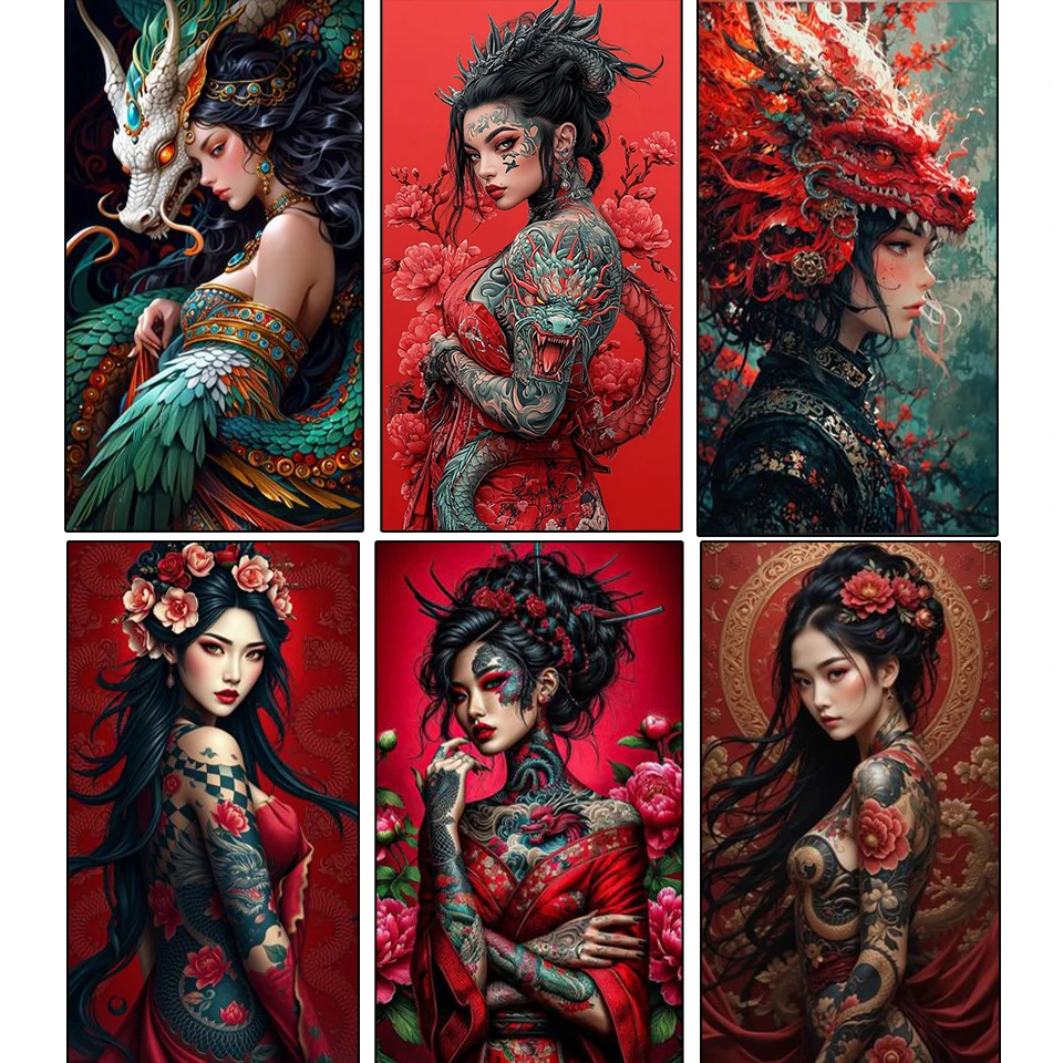 

DIY Diamond Painting 2025 Jewelry Cross Embroidery Women and Dragon Dragon Women Full Round Square Rhinestone Mosaic Decoration