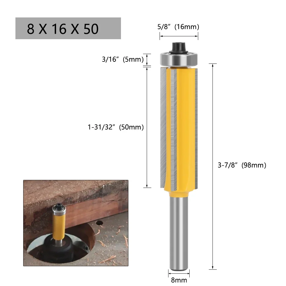 AURWOF 1 Stück 8 mm Schaft-Fräser mit 4 Nuten, Holzfräser für die Holzbearbeitung, 14–16 mm, C08023 – Detail 10
