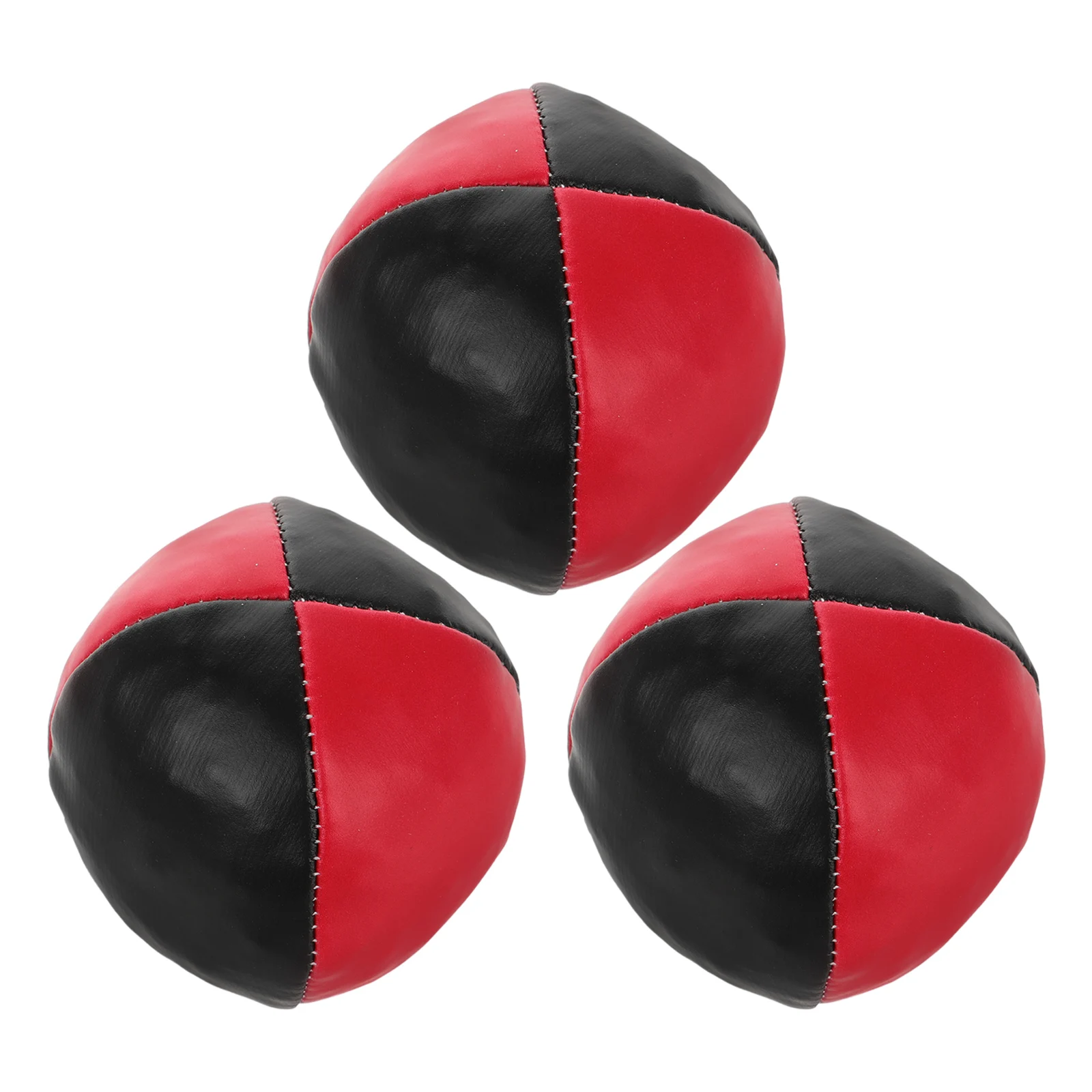 

3Pcs Juggling Balls 6 3cm Diameter Red Black Mini Soft Toss Catch Kids Stage Toy Pu Ball Rings