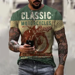 Retro Harley Motor T-shirt For Men 3D Printed Short Sleeve Vintage Classics TShirt Street Ride Biker Shirts Tops Oversized Tees