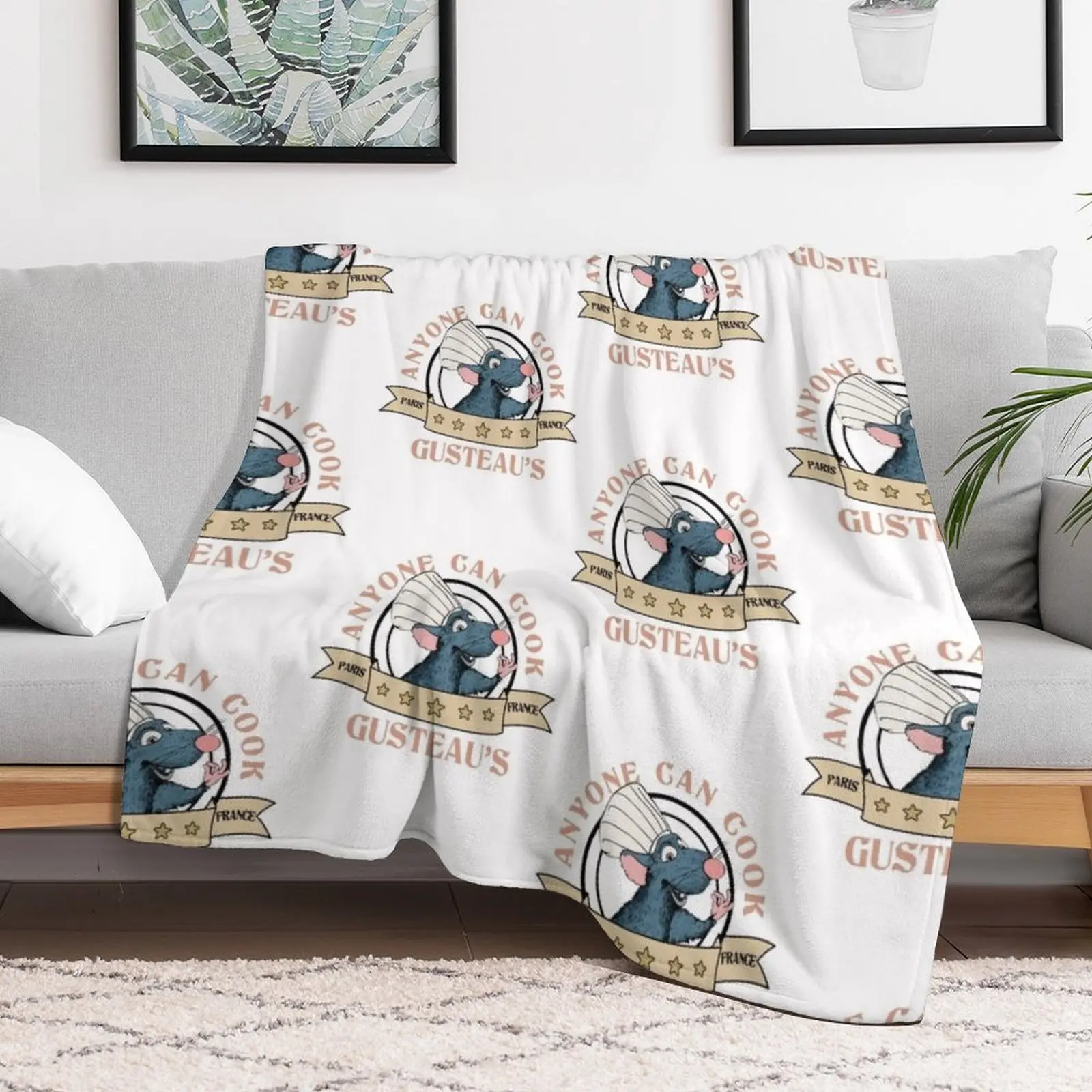 Ratatouille Gusteau's Anyone Can Cook Throw Blanket Soft Warm Blanket Gift for Men Women Adults