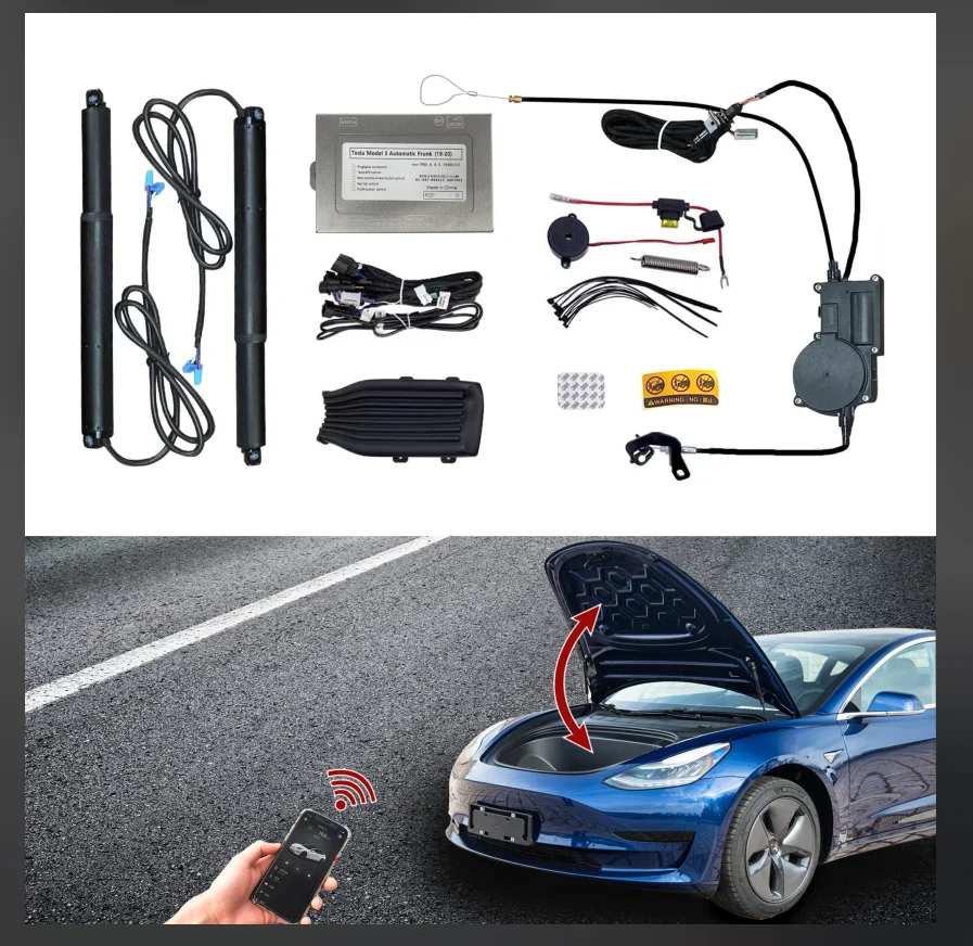 

Комплект Power Frunk совместимый с Tesla Model 3 2016-2020 Электрический передний Открыватель багажника и закрыватель автоматический преобразование Frunk Upgrad