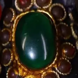 8”Tibetan Temple Collection Old Natural Meteorites Mosaic Gem gZi Beads Turquoise Five Shares Vajra Phurpa Amulet Worship Hall