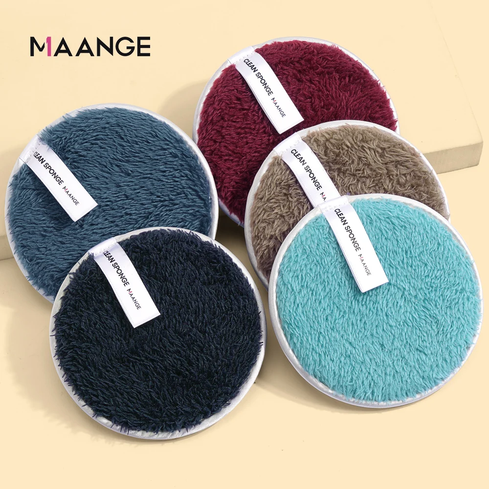 

MAANGE 3/5Pcs Microfiber Remover Puff Towel Reusable Cleansing Cloth Pads Plush Sponge For Makeup Foundation Female Makeup Tools