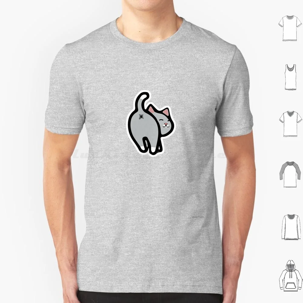 Social Media Cat Butt T Shirt 6xl Cotton Cool Tee Cat Bum Butt Cell Phone Kitty Cartoon Cute Funny Adorable Hilarious Weird