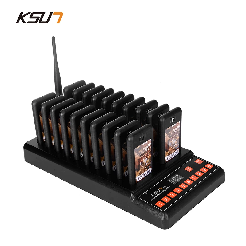 KSXQ20 Wireless Smart Pager Restaurant Queue Restaurant Equipments Transceiver Queuing System Pager