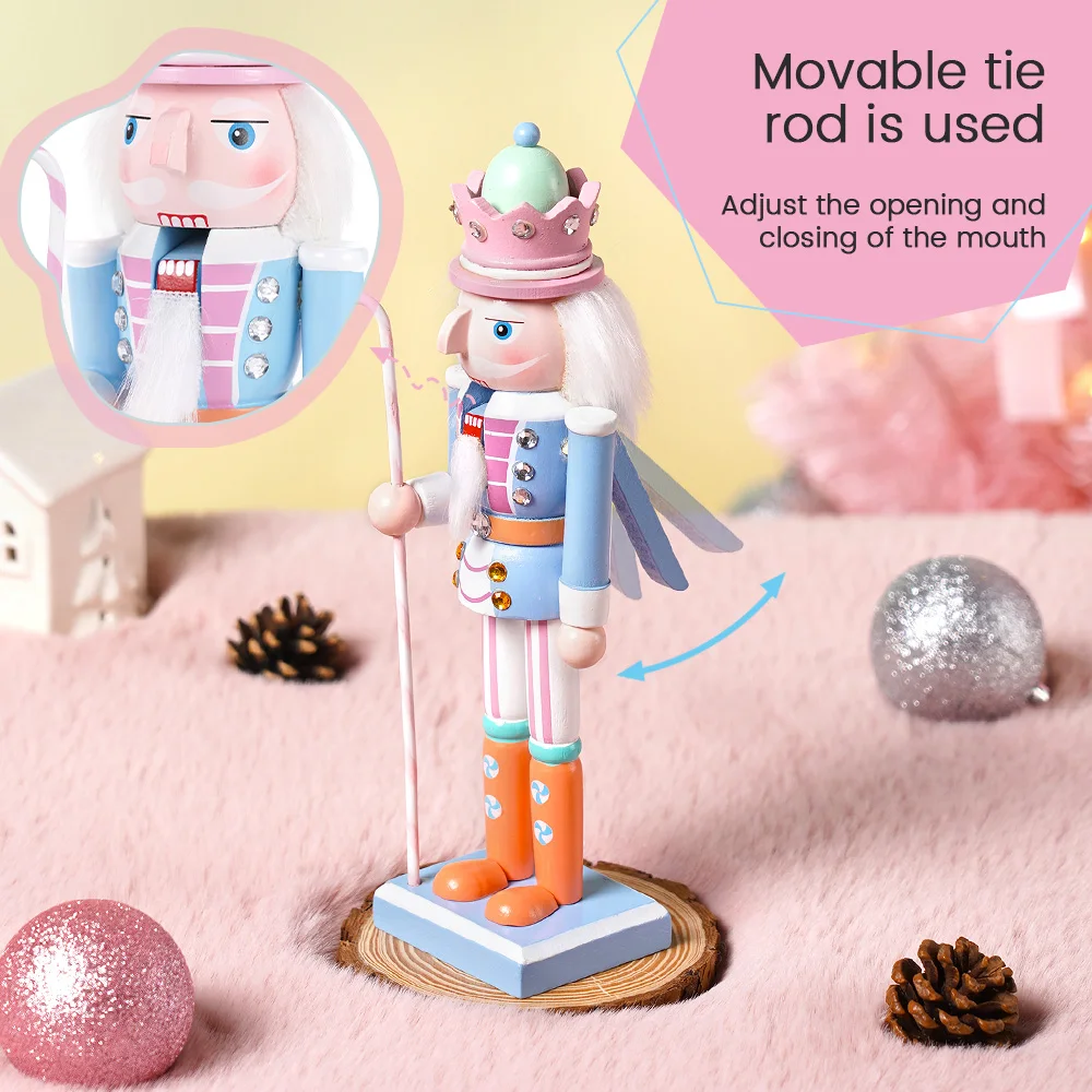 25CM Holz-Handwerkskunst Nussknacker-Soldat Ornament Süßigkeiten-Serie Puppenstatue Heim- und Bürodekoration Weihnachten Neujahr Geschenk – Detail 5