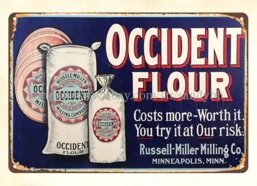 man cave cafe  pub wall art 1915-1925 Occident Flour metal tin sign sign