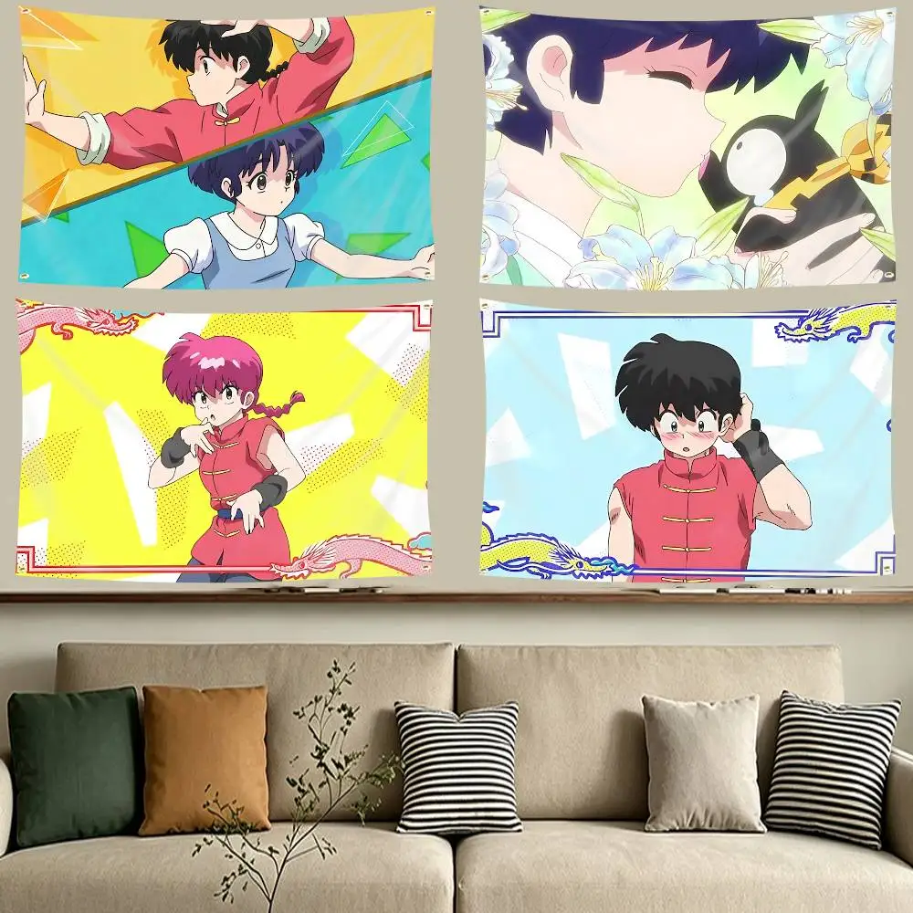 Official Art R-Ranma 2024 Remake S3  Flag Tapestry Banner for Bedroom Living Room Outdoor Camping Custom Supported
