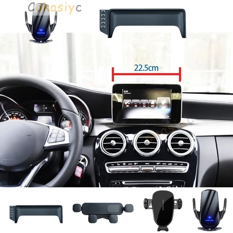 لمرسيدس بنز GLC 2016 2017 2018 2019 C253 X253 حامل هاتف السيارة 7 بوصة شاشة قاعدة ثابتة الملاحة حامل شحن لاسلكي