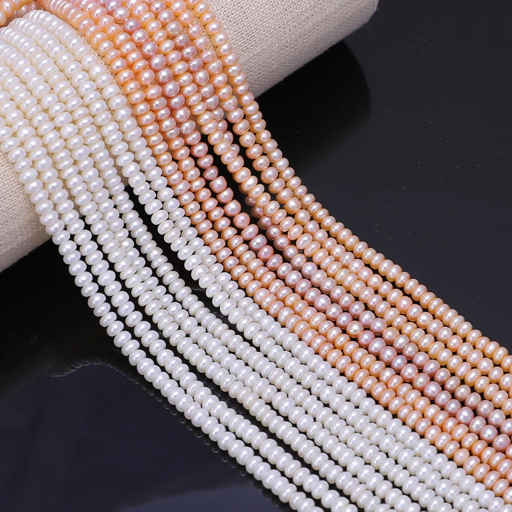 

Esiyni Natural Freshwater Pearl Oval White Pink Loose Beads DIY Jewelry Necklace Bracelet Make Beads Back To School Holiday Gift