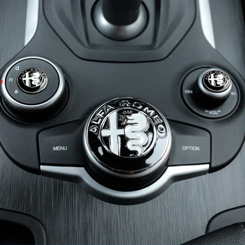 Pegatinas de Aleación para el Panel de Cambios del Interior del Coche, Adhesivos para la Consola Central y la Perilla, para Alfa Romeo Giulietta, Mito, Giulia, 159, 147, 156, Stelvio