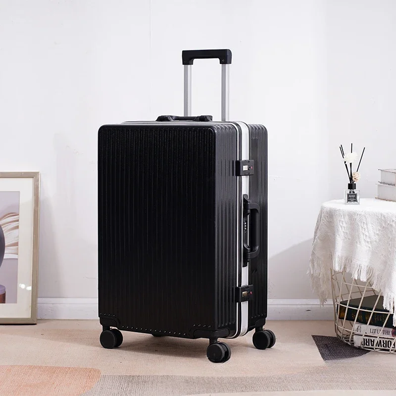 Aluminum Frame Rolling Luggage Travel Suitcase Fashion Large Capacity Trunk Carry-on Trolley Case Password Durable Luggage Box