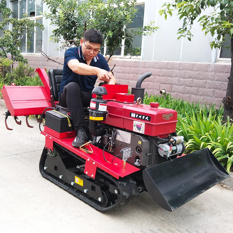 Customized Full Terrain High Efficiency Crawler Tractor Rotary Tiller Farm Plowing Machine Cultivator with Multiple Tools view 3