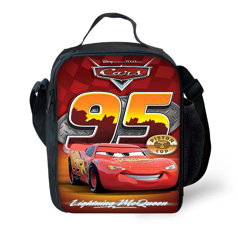 Disney Lightning McQueen Cars Child Large Capacity Bag for Boy and Girl Student Outdoor Picnic Resuable Thermal Cooler Lunch Box