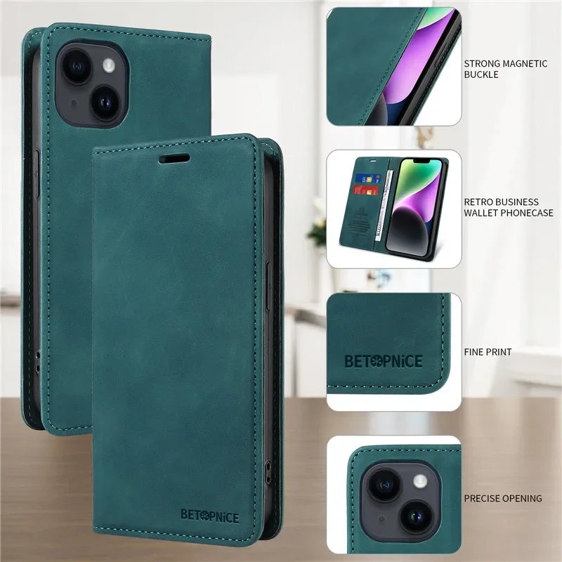 Anti-thef Phone Case For Huawei Honor 200 Pro 90 Smart 70 50 Honor90 Honor200 Lite Wallet Flip Card Holder Coque Leather Cover
