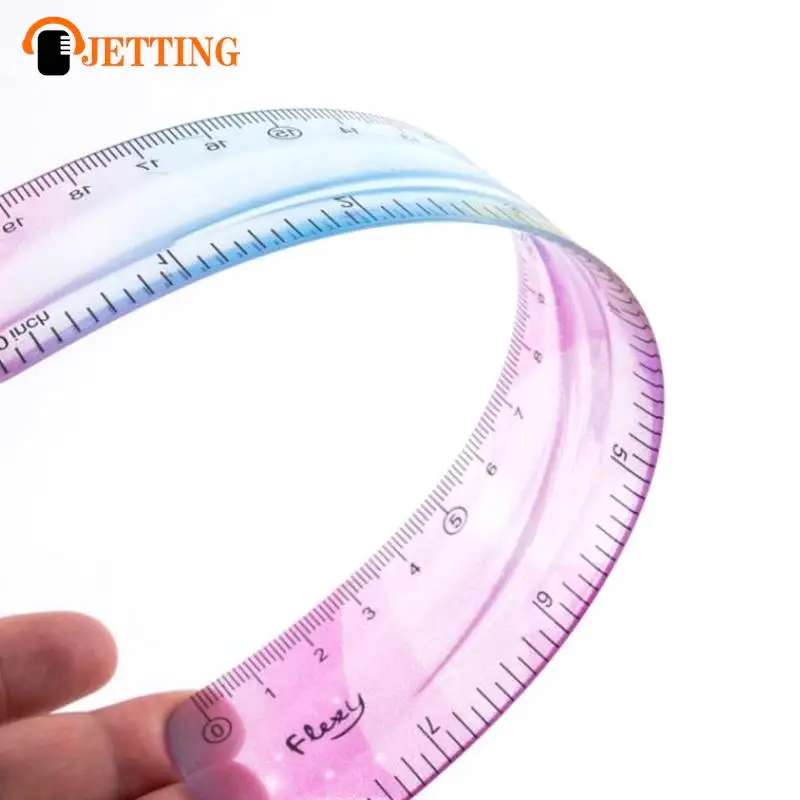 Colourful Student Flexible Ruler, Inch And Metric, 30 Cm/12 Inch, 20 Cm/8 Inch, 15 Cm/6 Inch, Random Colors Student Stationary