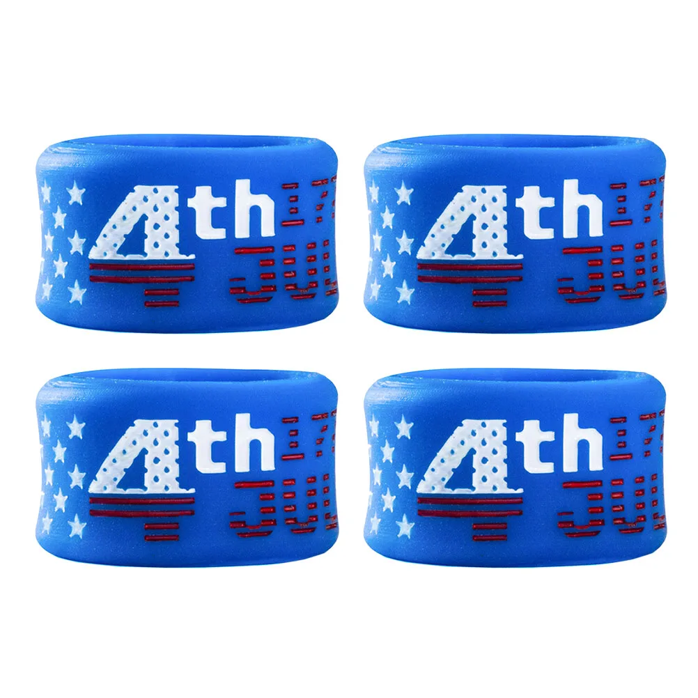 

4 Pcs Rings American American Flag Rings Flag Independence Day Party Favors Gifts Unique Design Universal Size