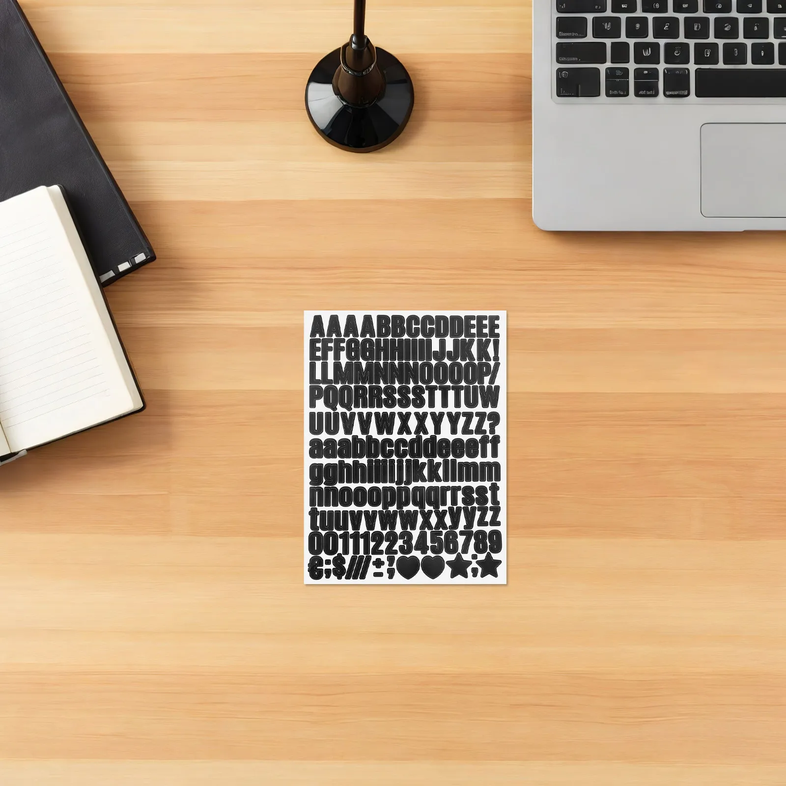 

15 Sheets Small Letter Stickers Black Waterproof Vinyl Alphabet Numbers for Decorative Labels Water Bottle Customization