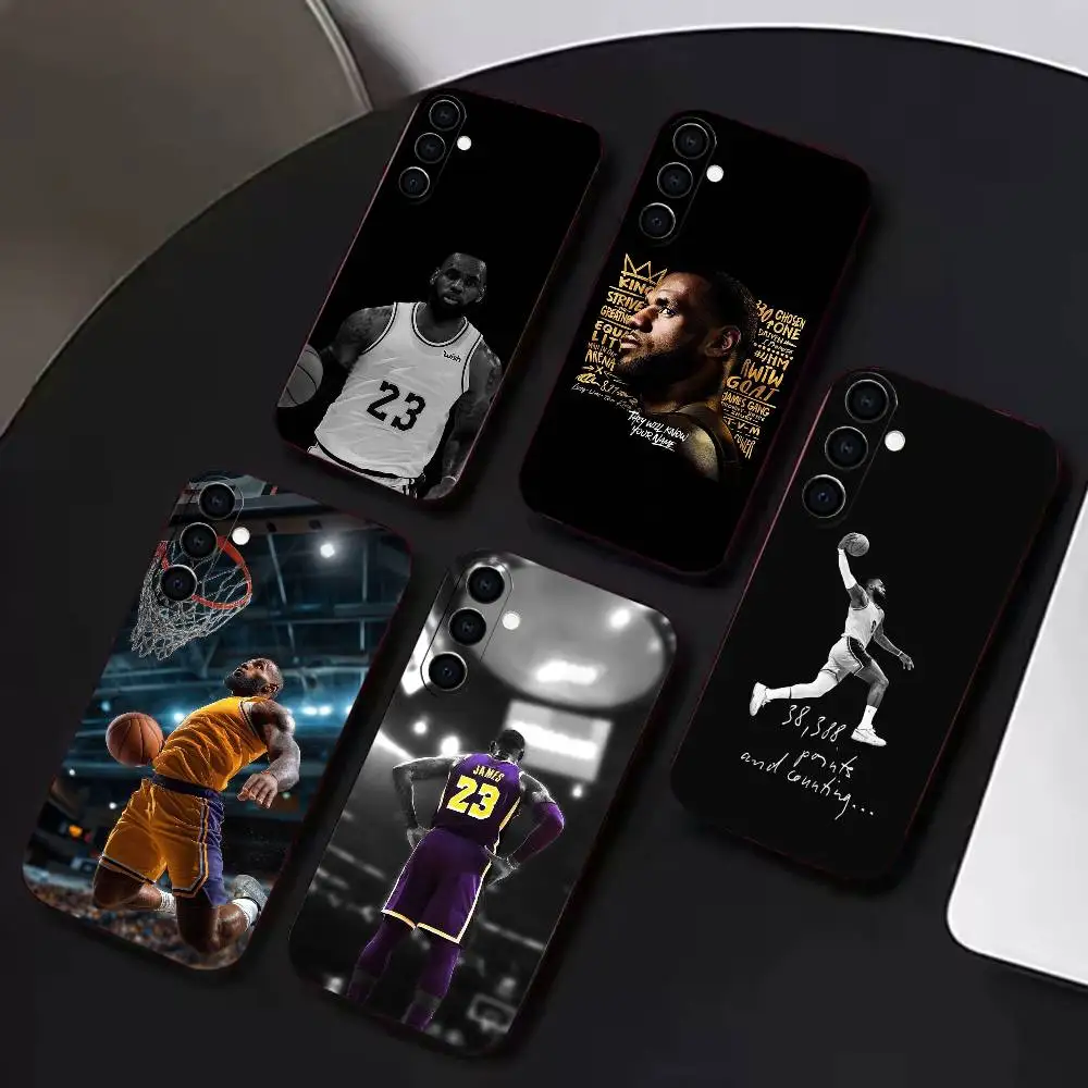 Funda de teléfono LeBron J-James Star para Samsung A72,A71,A72,A70,A53,A52,A51, cubierta suave negra de TPU