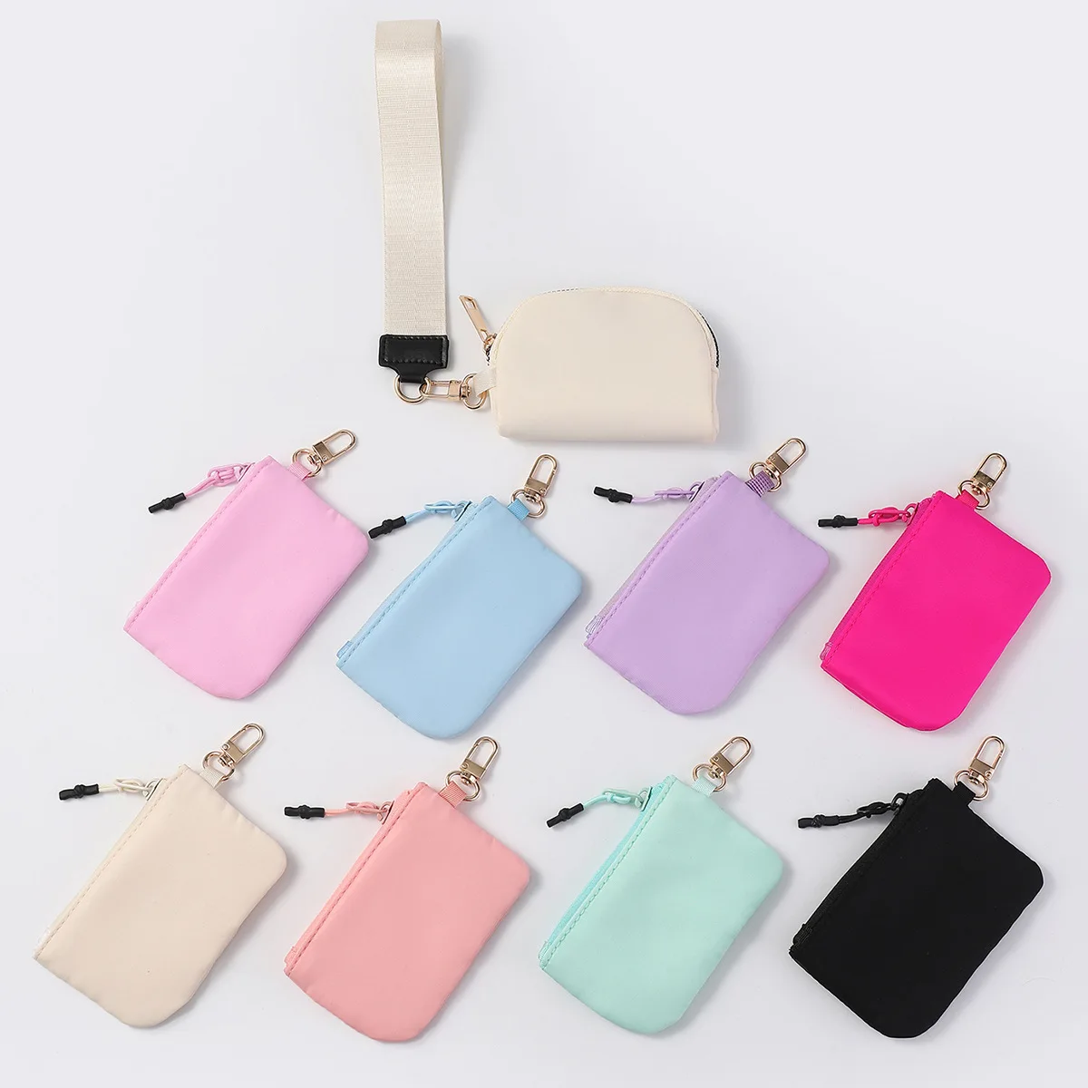 Mini sac de bracelet Portable inspiré LULU, pochette de rangement de clés étanche en Nylon bloc de couleur à la mode-porte-monnaie tendance