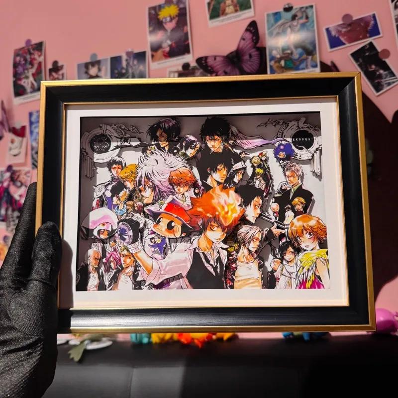 

Katekyo Hitman Reborn! Family Characters 3D Paper Carving Art - Collectible Wall Display, Anime Gift Set for Fans, Desktop Decor