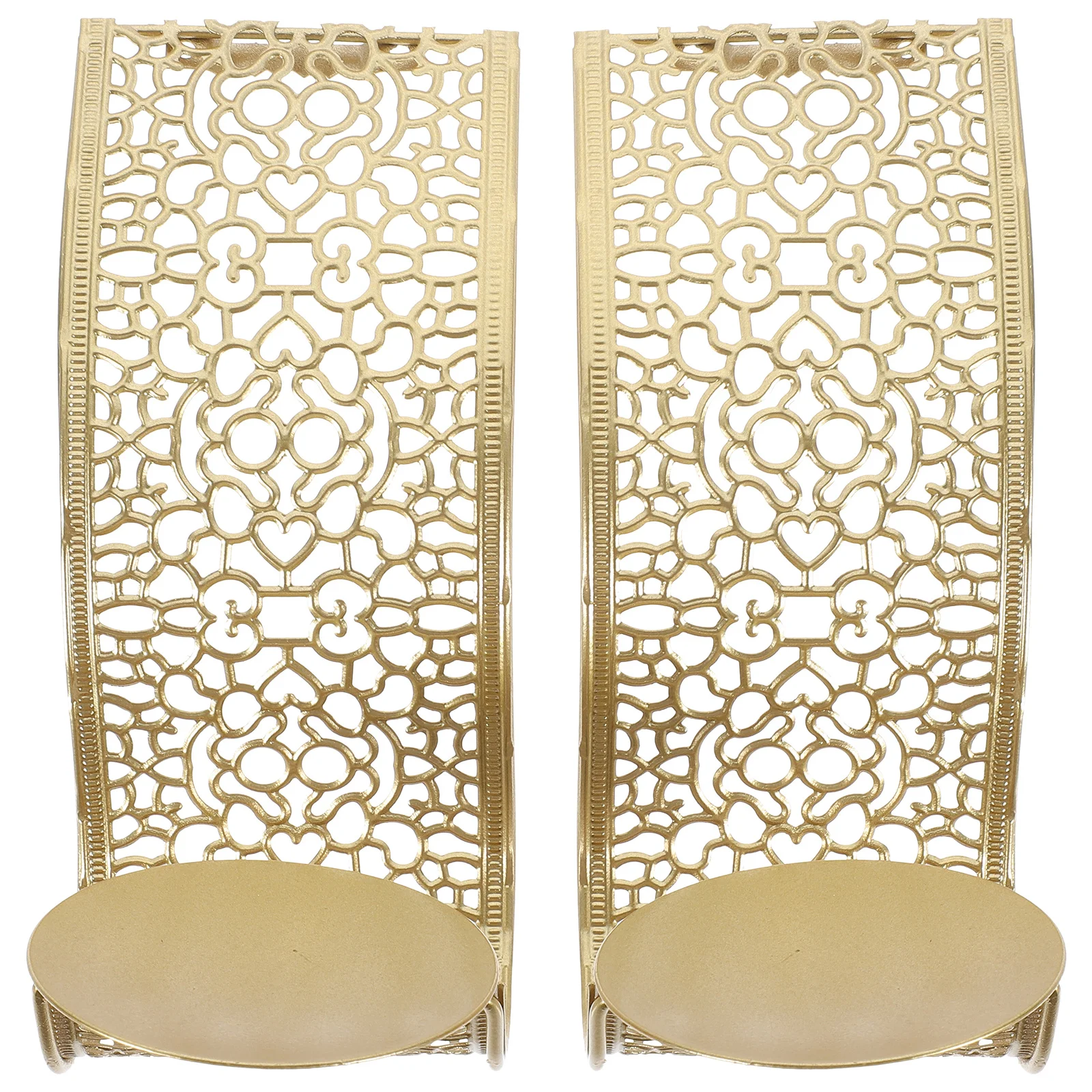 2 قطعة حامل الشمعدان الجدار الجوف خارج المعادن خمر الشمعدان الزخرفية لغرفة المعيشة مزرعة الزفاف مكتب المنزل #5