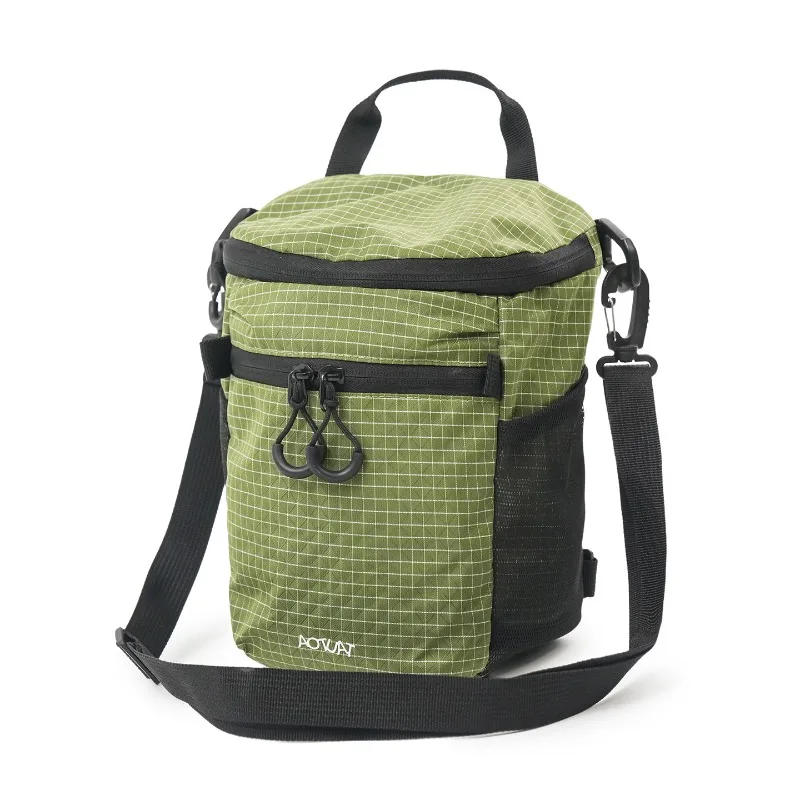 

Nylon Shoulder Bag Plaid Bag Body Zipper Opening Design Large Capacity Light Casual Fashion Versatile Messenger Bag