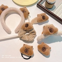 Sweet High Skull Top Capybara Hair Bands Plush Wash Face Capybara Plush Headband Funny Soft Water Dolphin Hair Hoop Female