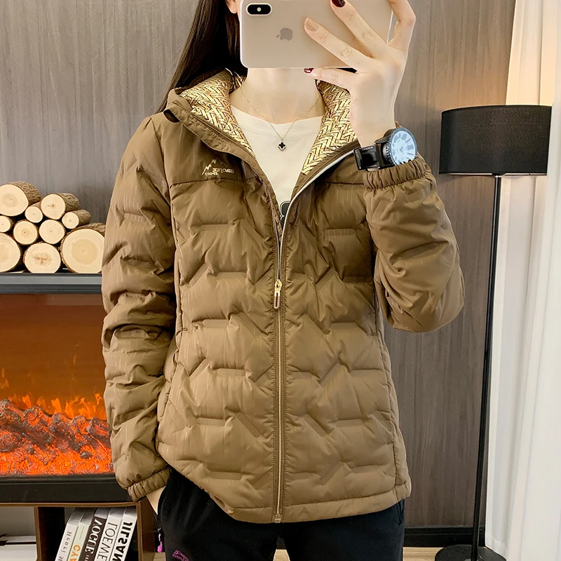 Water and Wind-Resistant Down Jackets Women Winter Hoodies Outdoor Hiking Climbing Skiing Casual Thick Warm Coat Female 90% Down