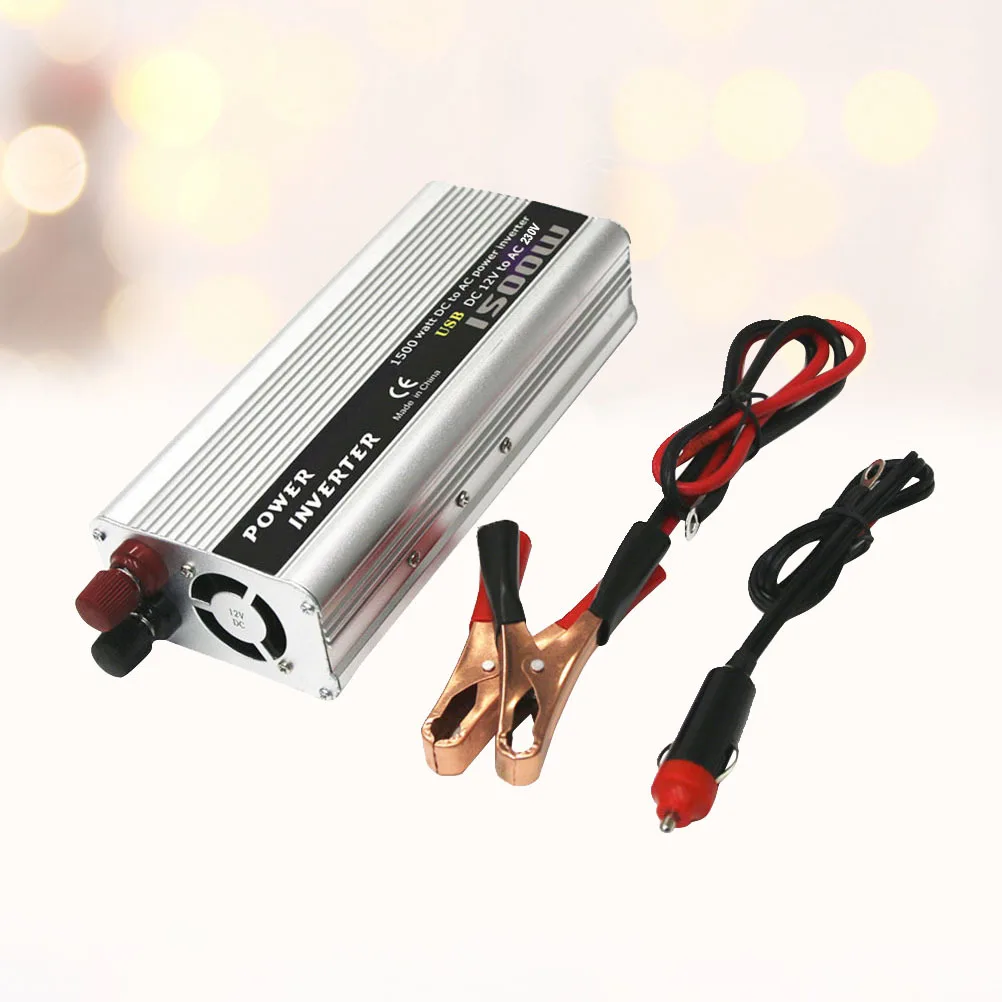 

1500W Car Inverter Metal Housing Portable Power Converter USB Charging Full Protection Cooling Fan Dc 12V to Ac 230V Car Power