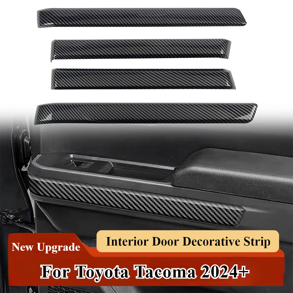 

Car Interior Door Decorative Strip For Toyota Tacoma 2024+ 4 Doors Armrest Panel Carbon Fiber Stickers For Tacoma Accessories