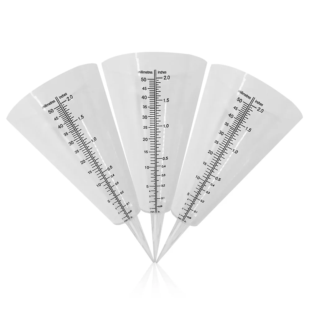 

3Pcs Rain Gauge Measuring Cup Large Scale Cone Shaped Plastic Outdoor Instrument for Rainfall Meter Lawn Farming Supplies High