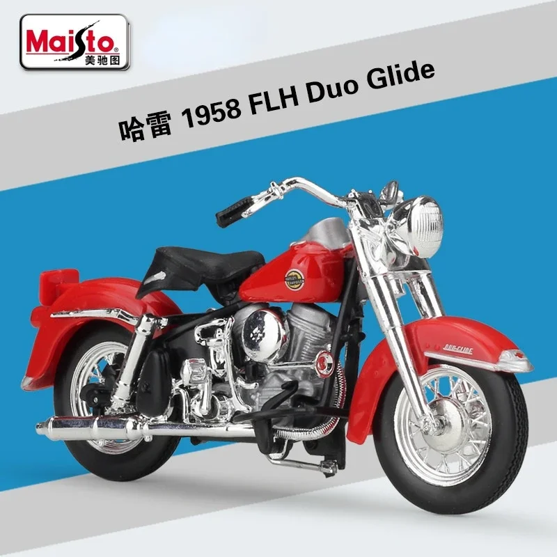 

Модель автомобиля Maisto 1:18 Harley 1958 FLH Duo Glide модель из сплава мотоцикл металлическая Игрушечная машина детская игрушка подарок коллекция B429