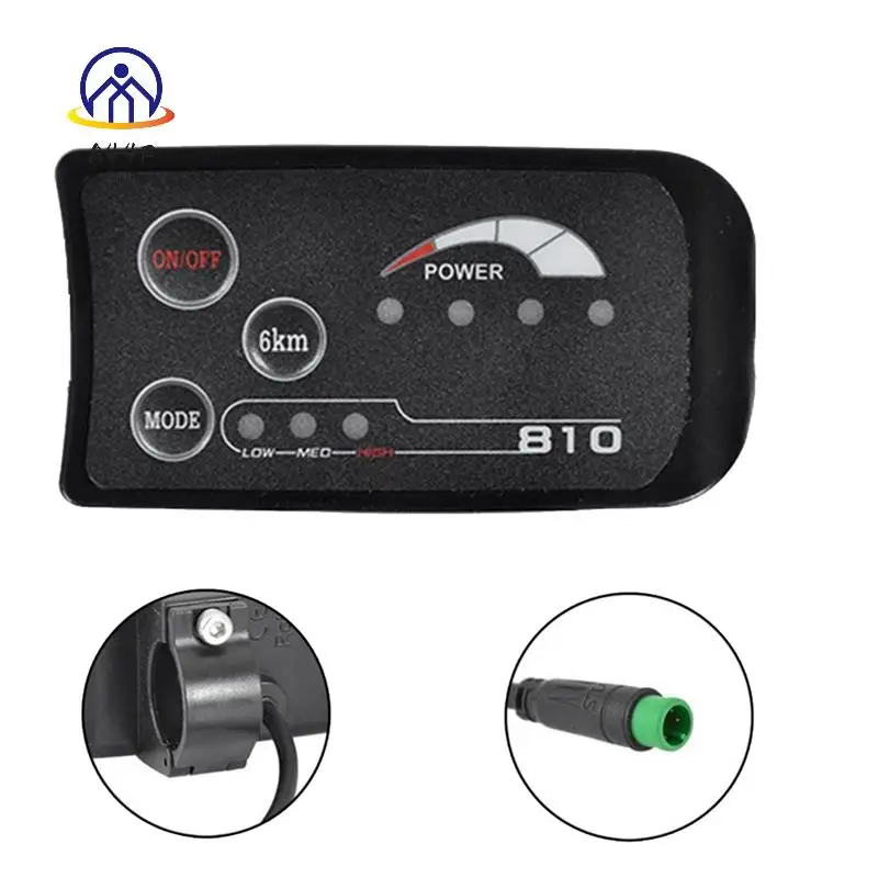 A44F-5PIN 48V S810 E-Bike LED Display Meter IP65 UART For Electric Bicycle Electric Bike Meter Replacement Accessories
