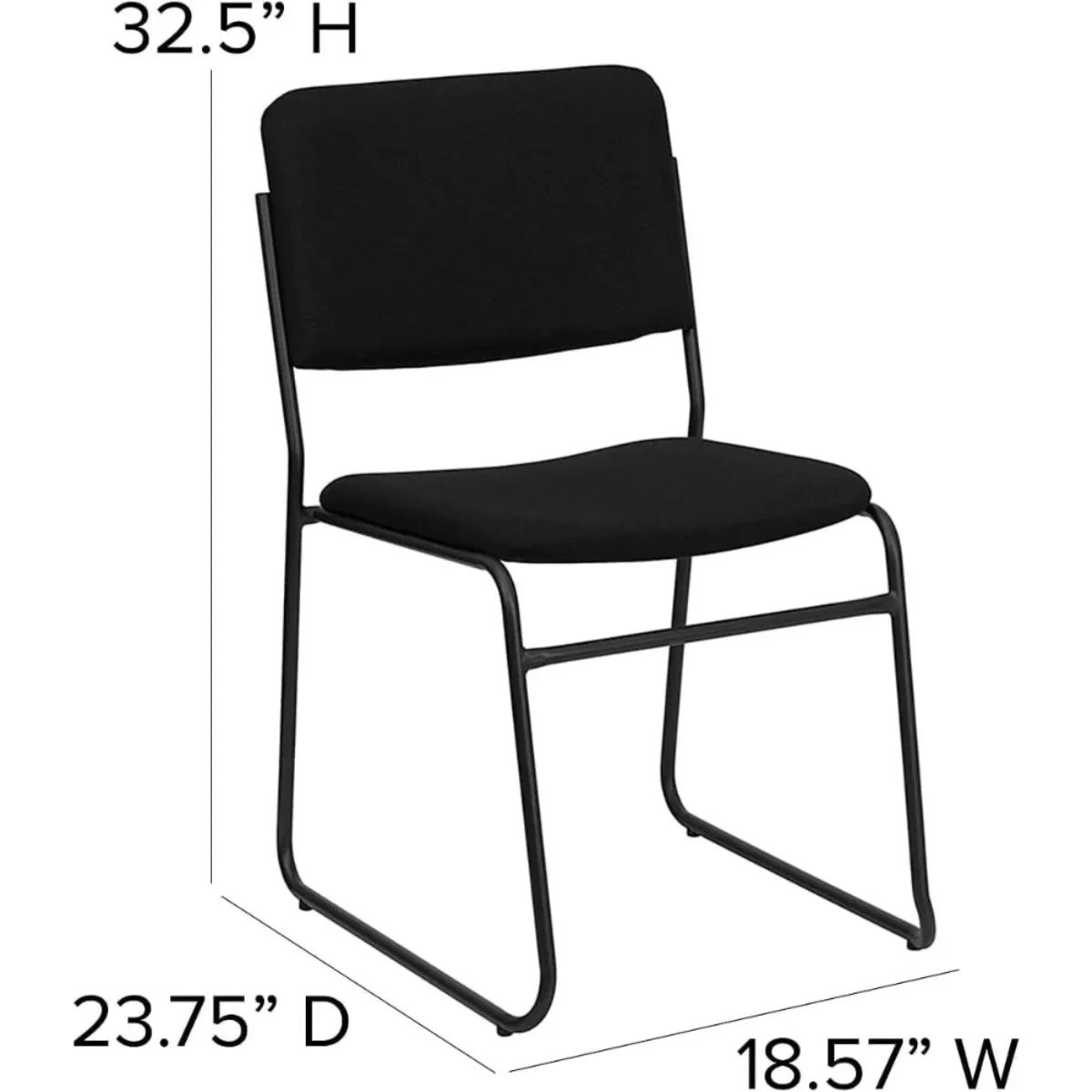 Commercial Stacking Chairs 5-Pack, 500LB Capacity Sled Base Design for Conference, Wedding, Party