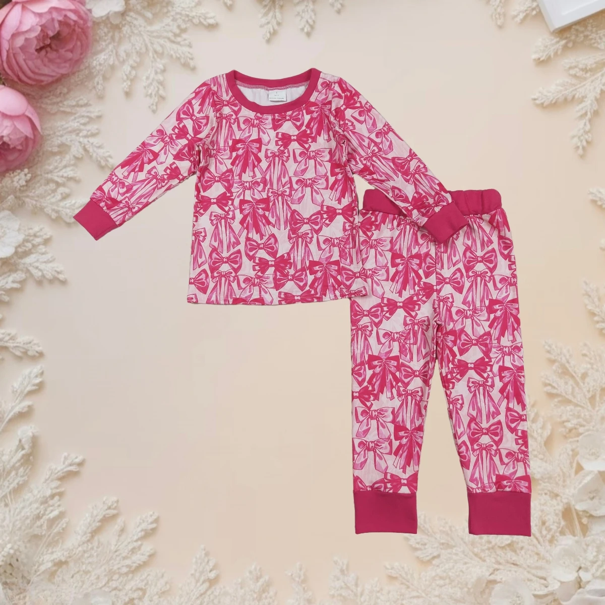 

New Cute Halloween Pajamas Set for Baby Girl Toddler Long Sleeves Top and Pants Purple Green Bows Stars Plaid Sleepwear Outfit