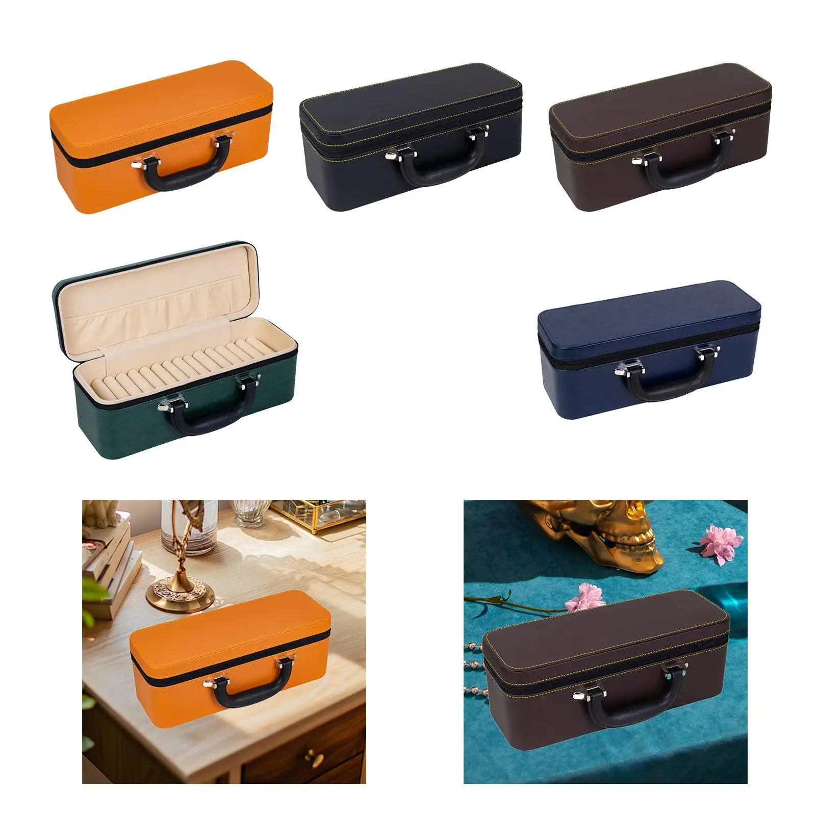 Bangle Box with 15 Slots Rectangle Portable Fashionable Bracelet Storage Box Jewelry Organizer Box Women Large Capacity