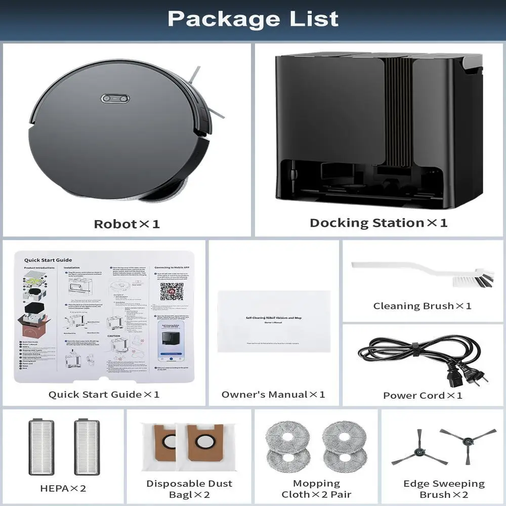 مكنسة كهربائية روبوتية ممتازة 3 في 1 لعام 2025 - مكنسة وممسحة للفندق/المكتب (شفط عالي الطاقة، شحن تلقائي، وضع هادئ)