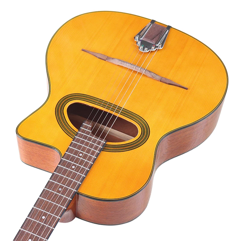 Django Guitar 41 Inch Acoustic Guitar 6 String Gypsy Swing Orange Color Jango Guitar Folk Guitar Spruce Wood Top