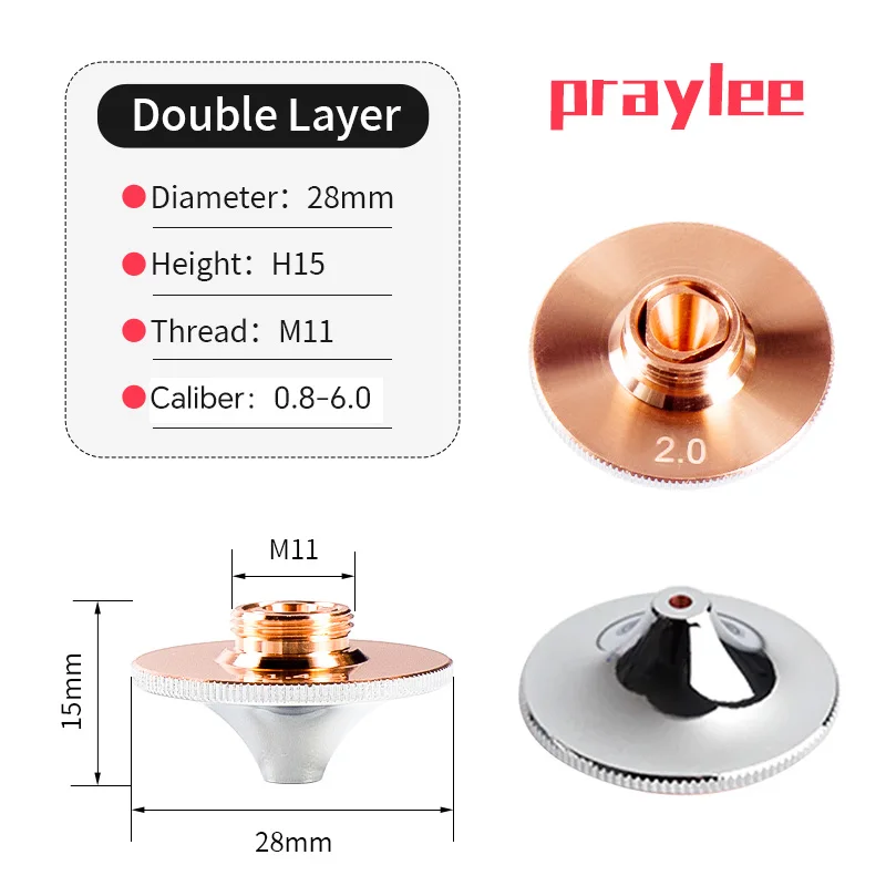 Faserlaser-Schneid düse Hochgeschwindigkeits-Laser düse d32 d28 h15 1,5mm 2mm Kaliber precitec ray tools hsg hans Lasers chneidkopf – Detail 9