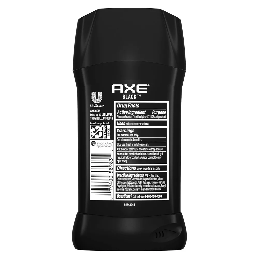 AXE Set di bastoncini antitraspiranti da uomo da 12 pezzi, edizione nera, offre 48 ore di protezione contro il sudore e gli odori, con Frozen Pear &